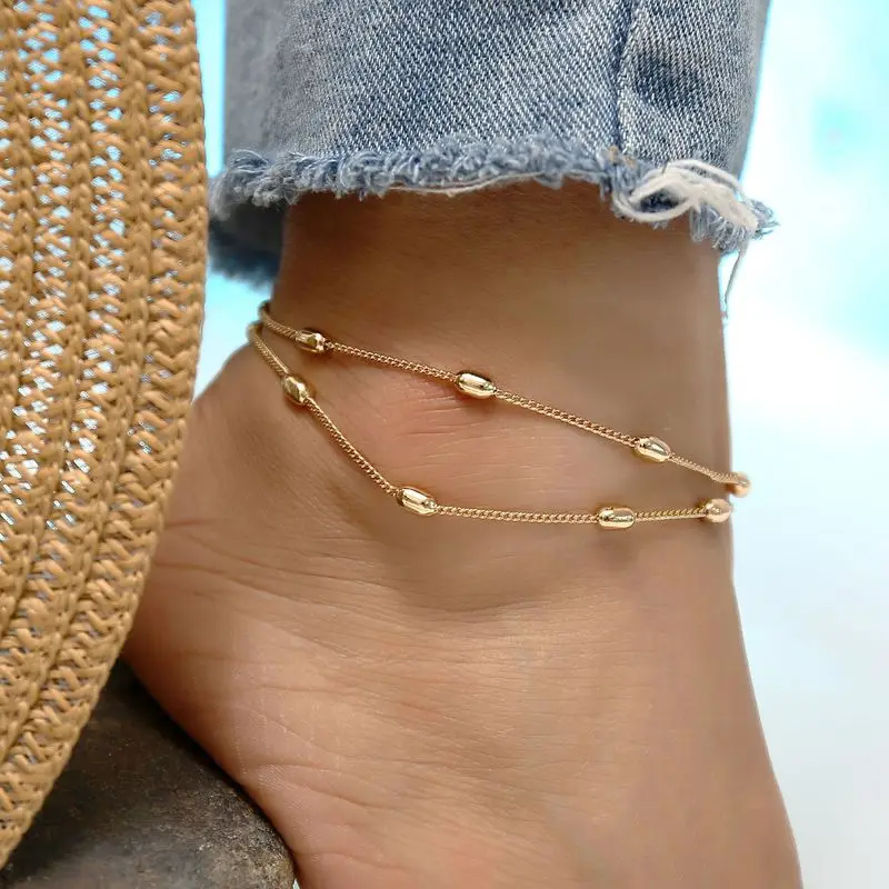 Fashion Anklet Bracelet for Women Foot Chain Jewelry Simple Summer Beach Double Layer Gold Adjustable Beads Anklets
Fashion Anklet Bracelet for Women Foot Chain Jewelry Simple Summer Beach Double Layer Gold Adjustable Beads Anklets