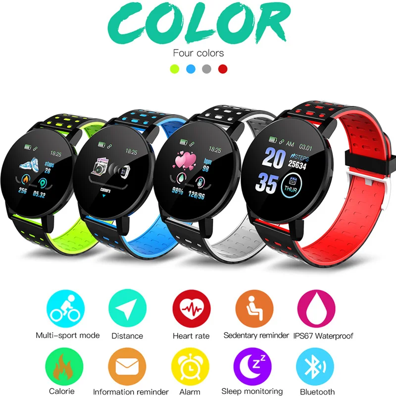 119PLUS Smart Watches Blood Pressure Measurement colorful watch Waterproof Fitness Tracker Pedometer Smartwatch For Andriod IOS
119PLUS Smart Watches Blood Pressure Measurement colorful watch Waterproof Fitness Tracker Pedometer Smartwatch For Andriod IOS