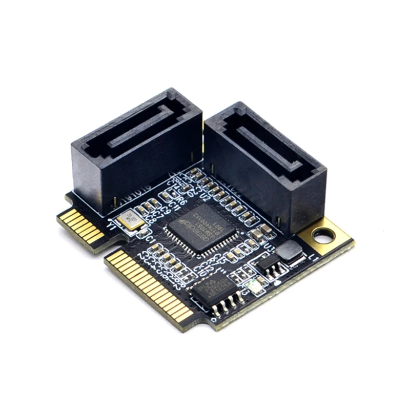 2021 Новый 2-портовый Mini Pci-e Pci Express к Sata 3 0 Sata-кабель множитель контроллера |