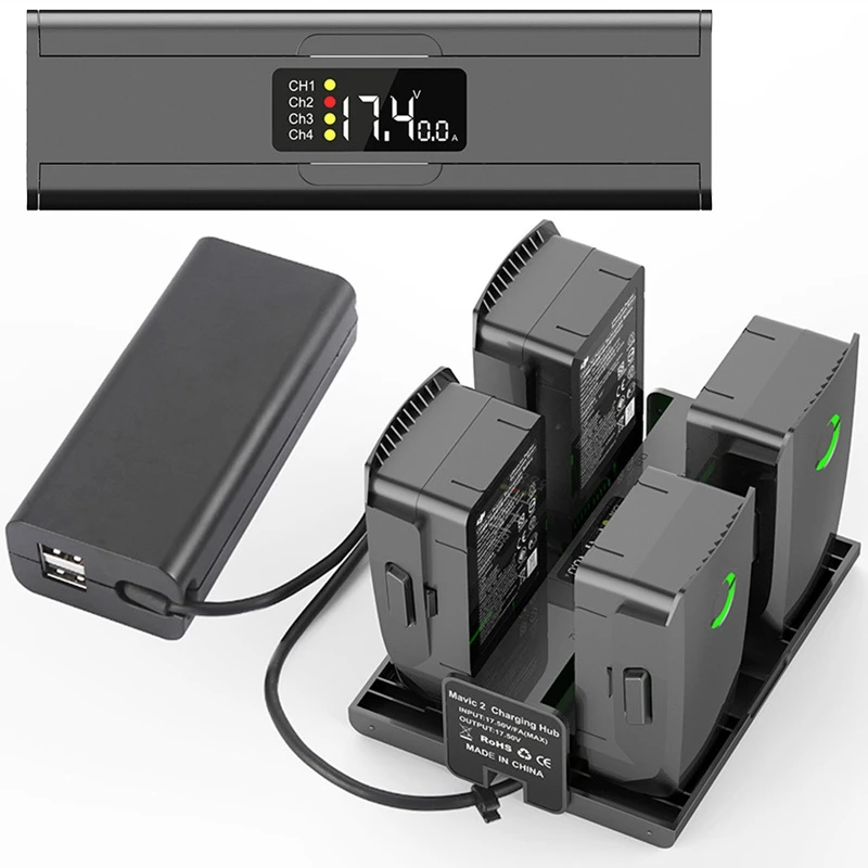 4 in 1 Charger Battery Charging Hub for DJI Mavic 2 Pro Zoom Portable Intelligent LED Display Drone Battery Charger Accessories
4 in 1 Charger Battery Charging Hub for DJI Mavic 2 Pro Zoom Portable Intelligent LED Display Drone Battery Charger Accessories