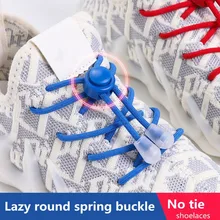 

1 Pair Children's Shoe Laces Elastic Fixed Snap Lock Round Shoelaces For Sneakers Fast On And Off Artifact Lazy Shoelace