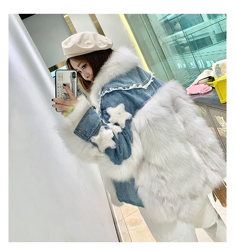 denim jacket with fur real fox fur star (20)