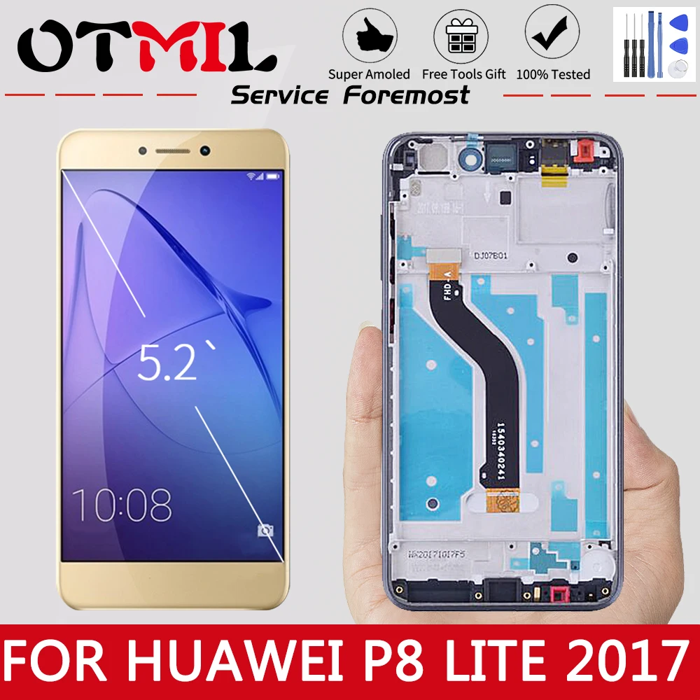 Original 5.2" LCD For Huawei P8 Lite 2017 LCD Display Touch Screen Digitizer Frame For HUAWEI Nova Lite / GR3 2017 Repacement
Original 5.2" LCD For Huawei P8 Lite 2017 LCD Display Touch Screen Digitizer Frame For HUAWEI Nova Lite / GR3 2017 Repacement