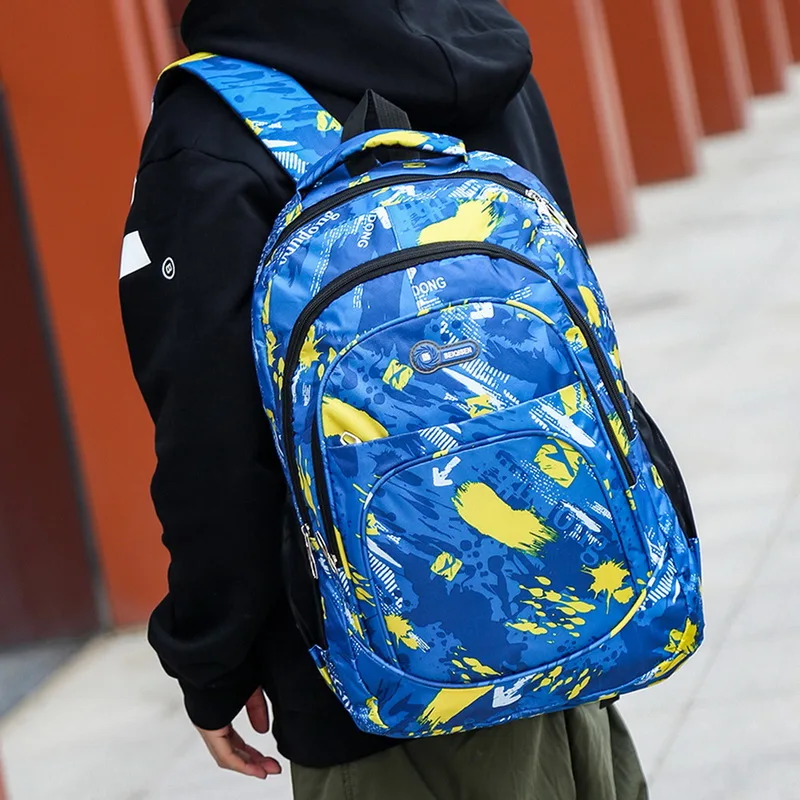 Backpack - 2 Sizes Backpack Waterproof School Bags Girls Boys Kids Book Bag Camouflage Children Mochila