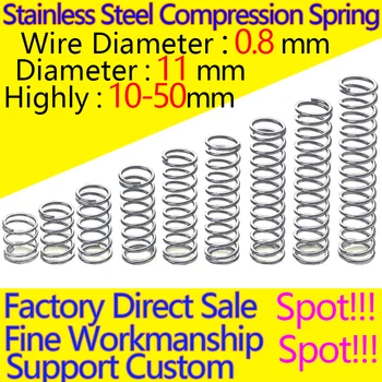 Stainless Steel Compression Spring 304 Spring Return Spring Wire Diameter 0.8mm Diameter 11mm In Stock Same-day Delivery
Stainless Steel Compression Spring 304 Spring Return Spring Wire Diameter 0.8mm Diameter 11mm In Stock Same-day Delivery