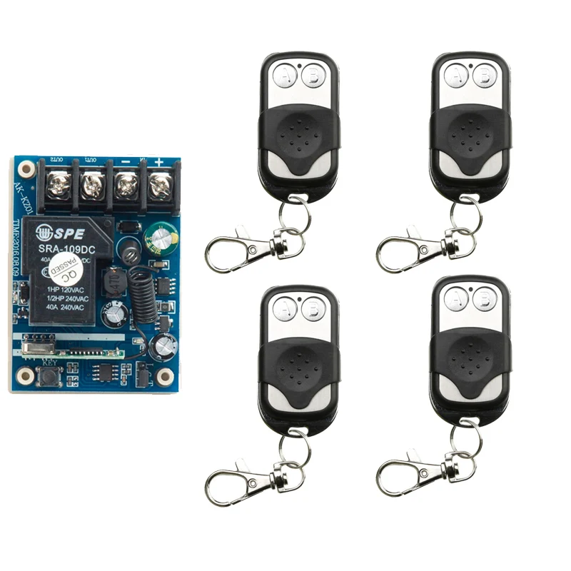 DC 12V-48V Wide Voltage Wireless Remote Control Switch Remote Power Switch Radio Relay 1CH 40A Receiver + 2CH Transmitter
DC 12V-48V Wide Voltage Wireless Remote Control Switch Remote Power Switch Radio Relay 1CH 40A Receiver + 2CH Transmitter