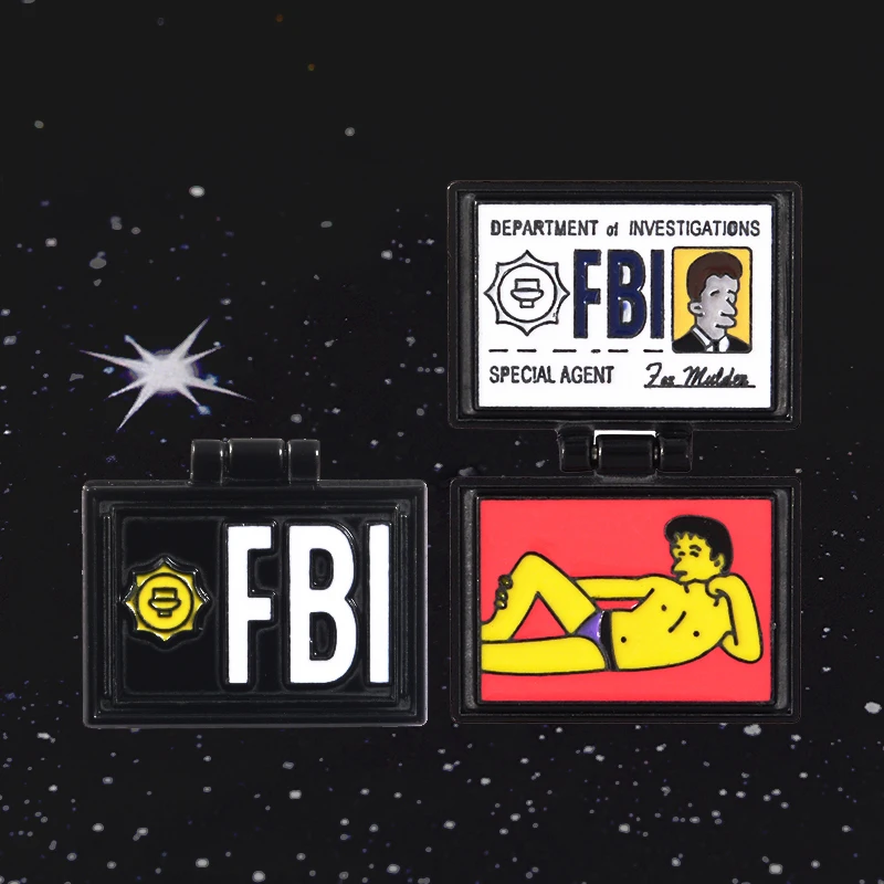 X-файлы FBI Fox Mulder броши для удостоверения личности эмалевые Портретные Значки