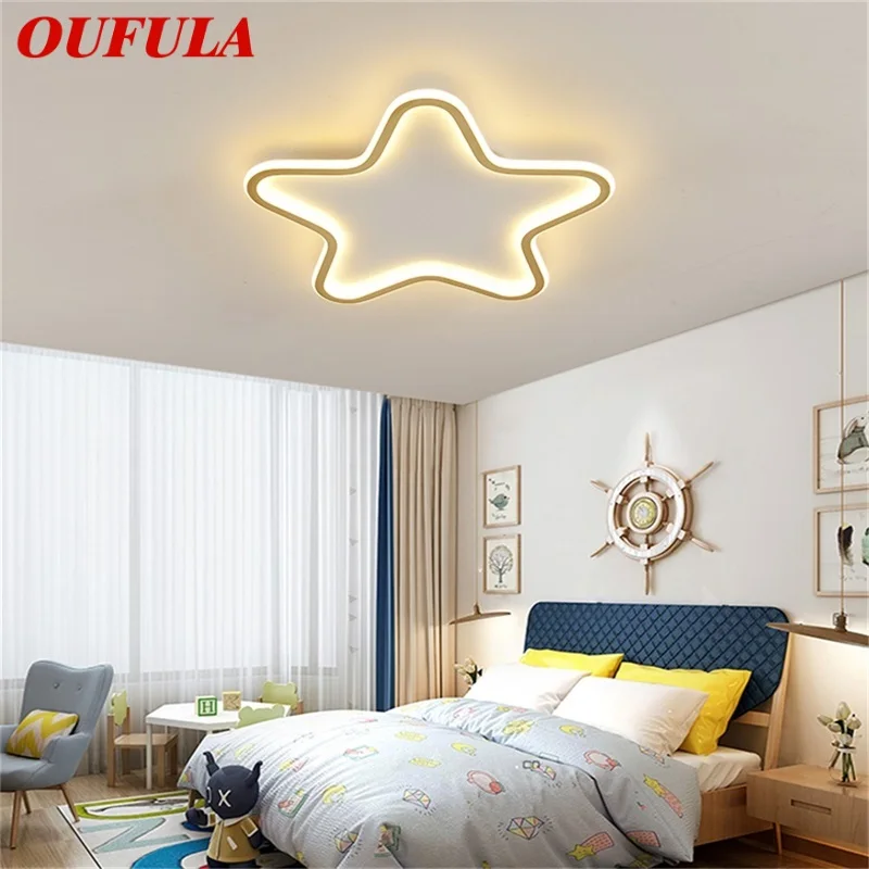 

OUFULA Ceiling Lights Gold Ultrathin Fixtures Contemporary Simple Lamps LED Star Home For Living Dinning Room
