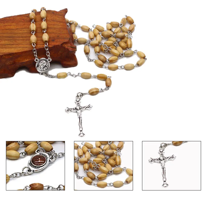 Handmade Religious Jewelry Prayer Rice Shape Wooden Acrylic Beads Natural Cross Necklace Fashion Accessories Gifts For Unisex
Handmade Religious Jewelry Prayer Rice Shape Wooden Acrylic Beads Natural Cross Necklace Fashion Accessories Gifts For Unisex