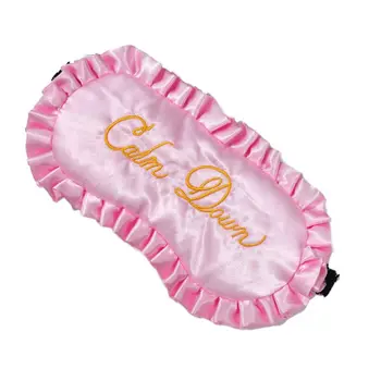 Women Imitation Silk Sleeping Eye Mask Ruffles Trim Letters Embroidery Blindfold E65F 
Women Imitation Silk Sleeping Eye Mask Ruffles Trim Letters Embroidery Blindfold E65F
