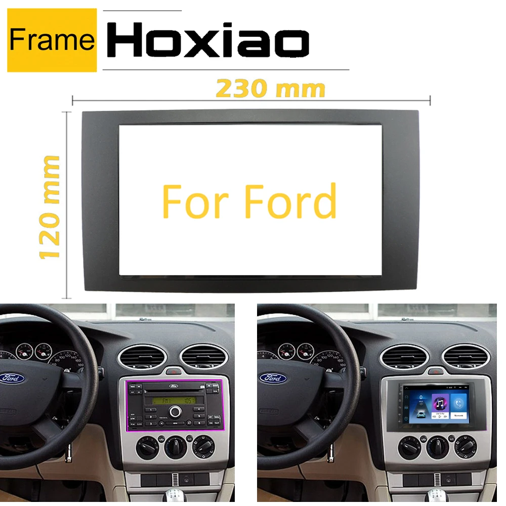 Автомобильная рама для Ford C-Max S-Max Transit Fusion Fiesta 3 Focus 2 2005 2006 Din автомагнитола Android 120*230
