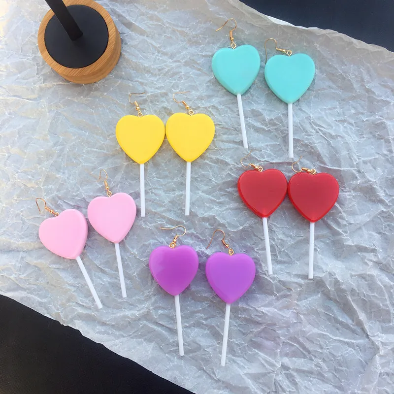 AVEBIEN Sweet Girl Heart Candy Color Lollipop Heart Shaped Long Hanging Earrings for Women 2020 Trendy Women Dangle Earrings
AVEBIEN Sweet Girl Heart Candy Color Lollipop Heart Shaped Long Hanging Earrings for Women 2020 Trendy Women Dangle Earrings