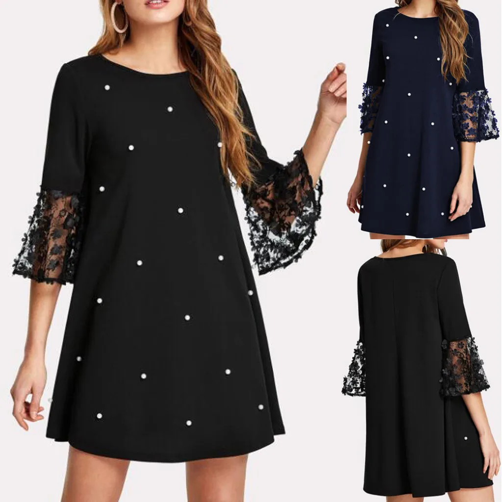 Dresses For Women 2020 Solid Polka Dot Long Sleeve O-Neck Stitching Hollow Out Dress Clothes For Ladies Fashion Casual Dresses
Dresses For Women 2020 Solid Polka Dot Long Sleeve O-Neck Stitching Hollow Out Dress Clothes For Ladies Fashion Casual Dresses