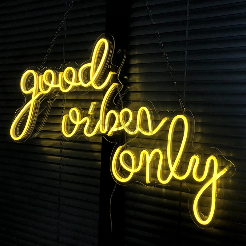 Custom Waterproof Neon Sign Light Flex Led good vibes only Acrylic Wall Hanging Decoration Ins Neon Top Rotulos De Iluminacion
Custom Waterproof Neon Sign Light Flex Led good vibes only Acrylic Wall Hanging Decoration Ins Neon Top Rotulos De Iluminacion