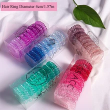 9 шт./кор. резинка для волос для женщин и девочек, прозрачная телефонная проволока, ободок для волос/держатель для конского хвоста/резинки дл...(China)