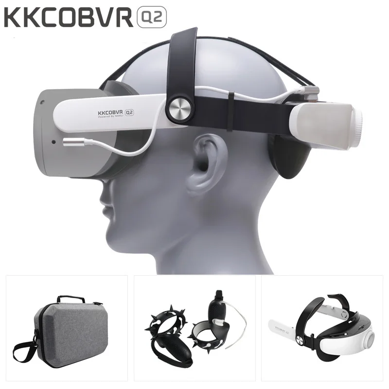 KKCOBVR Q2 Adjustable Head Strap Battery Pack For Oculus Quest 2 Elite Enhanced Support and Comfort Touch VR Accessories | Электроника