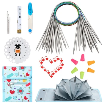 Knitting Needles Set 80cm Circular Knitting Needles Sewing Accessories Set Diy Yarn Craft Weave Knit Tools with Bag
Knitting Needles Set 80cm Circular Knitting Needles Sewing Accessories Set Diy Yarn Craft Weave Knit Tools with Bag
