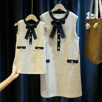 Mother Daughter Elegant Bowtie Dress Sleeveless Mom and Daughter Dress Family Look Clothing Parent Child Outfits Girls Dresses
Mother Daughter Elegant Bowtie Dress Sleeveless Mom and Daughter Dress Family Look Clothing Parent Child Outfits Girls Dresses