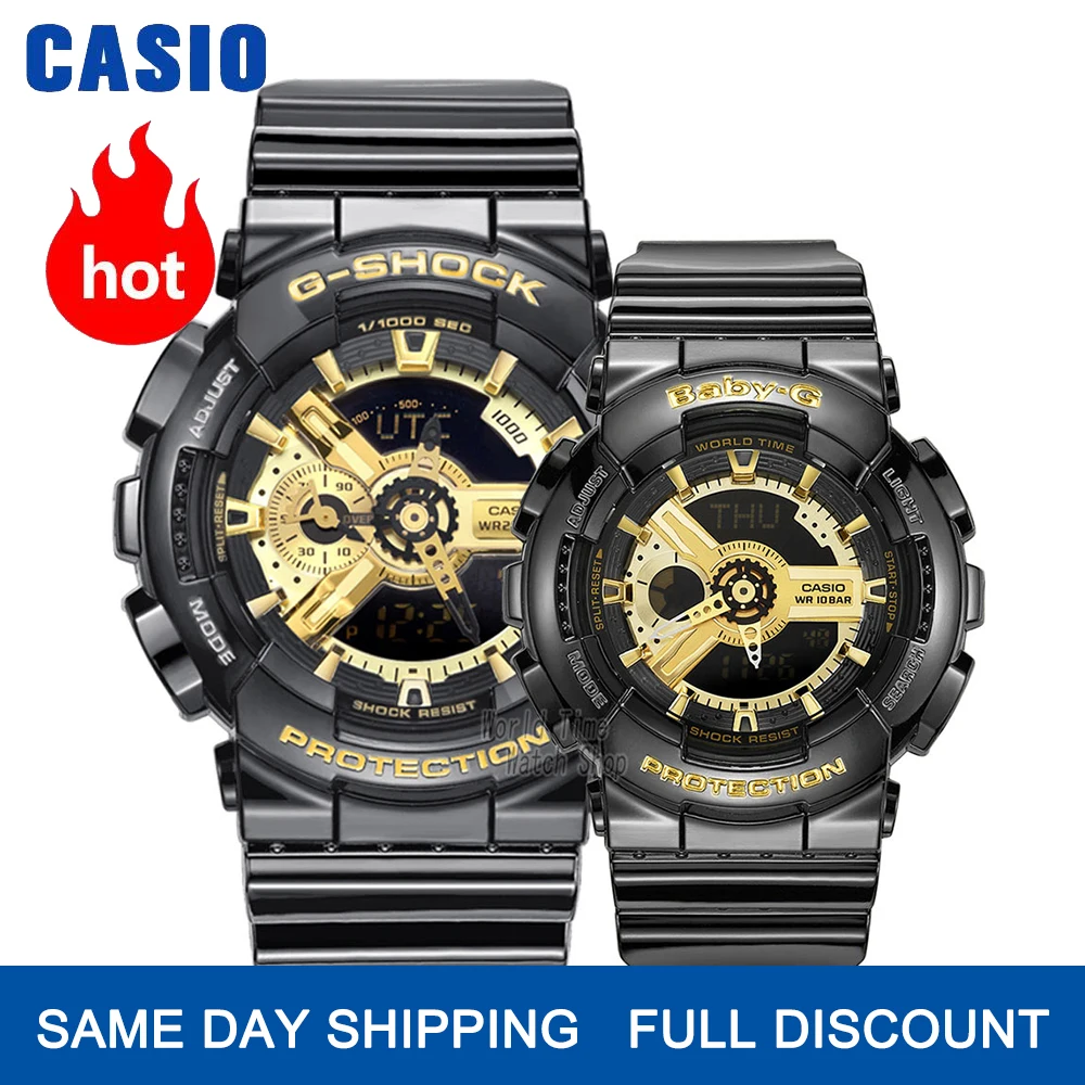 

Casio watch Couple watches men and women fashion sports watch waterproof electronic form set GA-110GB-1A BA-110-1A