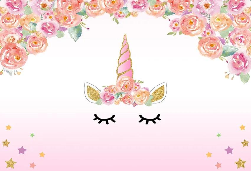 7x5FT Light Pink Floral Flowers Unicorn Face Mask Eyes Stars Custom Photo Background Studio Backdrop Vinyl 220cm x 150cm 
7x5FT Light Pink Floral Flowers Unicorn Face Mask Eyes Stars Custom Photo Background Studio Backdrop Vinyl 220cm x 150cm
