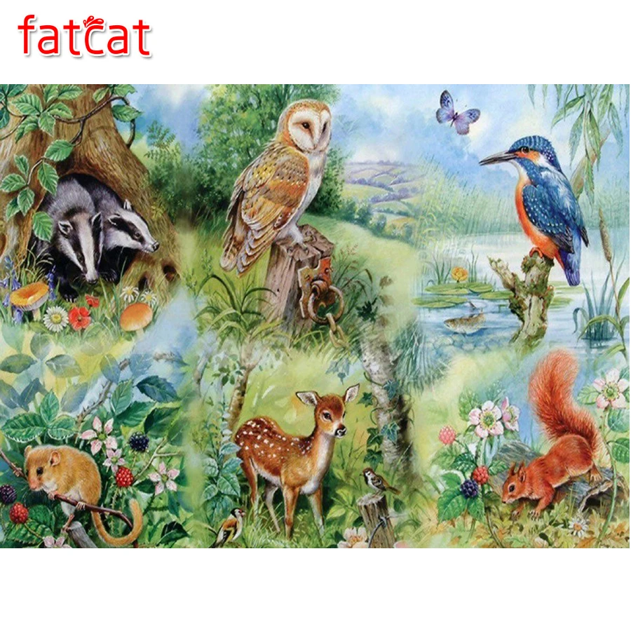 FATCAT Diamond Embroidery Bird fox owl fawn 5D Diy Diamond Painting Full Square Round Resin Animal Picture Home decoration AE723 
FATCAT Diamond Embroidery Bird fox owl fawn 5D Diy Diamond Painting Full Square Round Resin Animal Picture Home decoration AE723