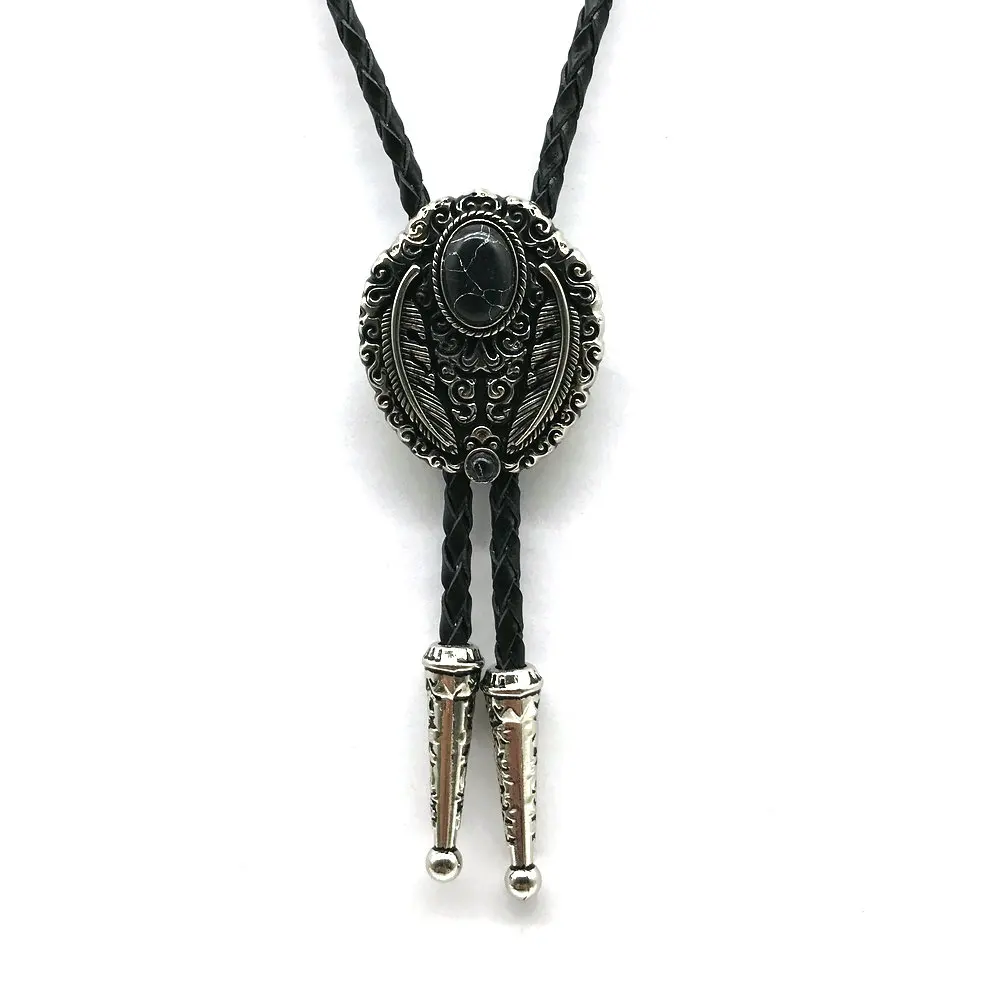 

KDG western cowboy zinc alloy pattern point natural stone BOLO tie matching shirt men and women the same style