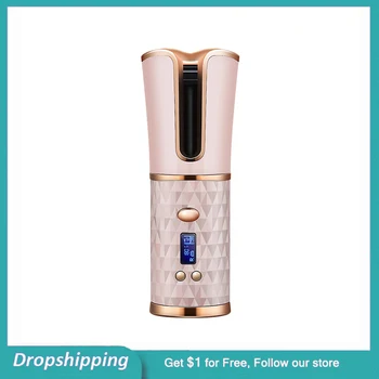 Cordless Automatic Hair Curler,Glynee Multi-Function Adjustable Temperature with LCD Temperature Display and Timer USB Charging
Cordless Automatic Hair Curler,Glynee Multi-Function Adjustable Temperature with LCD Temperature Display and Timer USB Charging