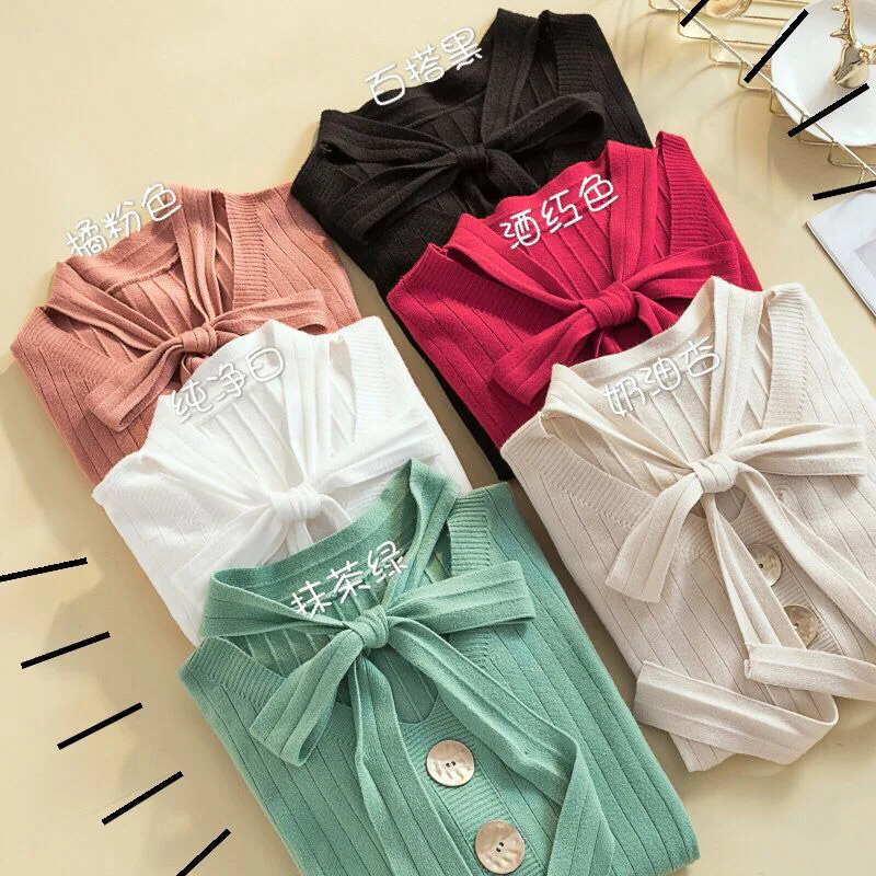 Bowtie Sweater Women Long Sleeve Solid Slim High Elastic Pullovers Ladies Buttons Fashion Autumn Basic Tops Warm Pulls Knitted
Bowtie Sweater Women Long Sleeve Solid Slim High Elastic Pullovers Ladies Buttons Fashion Autumn Basic Tops Warm Pulls Knitted