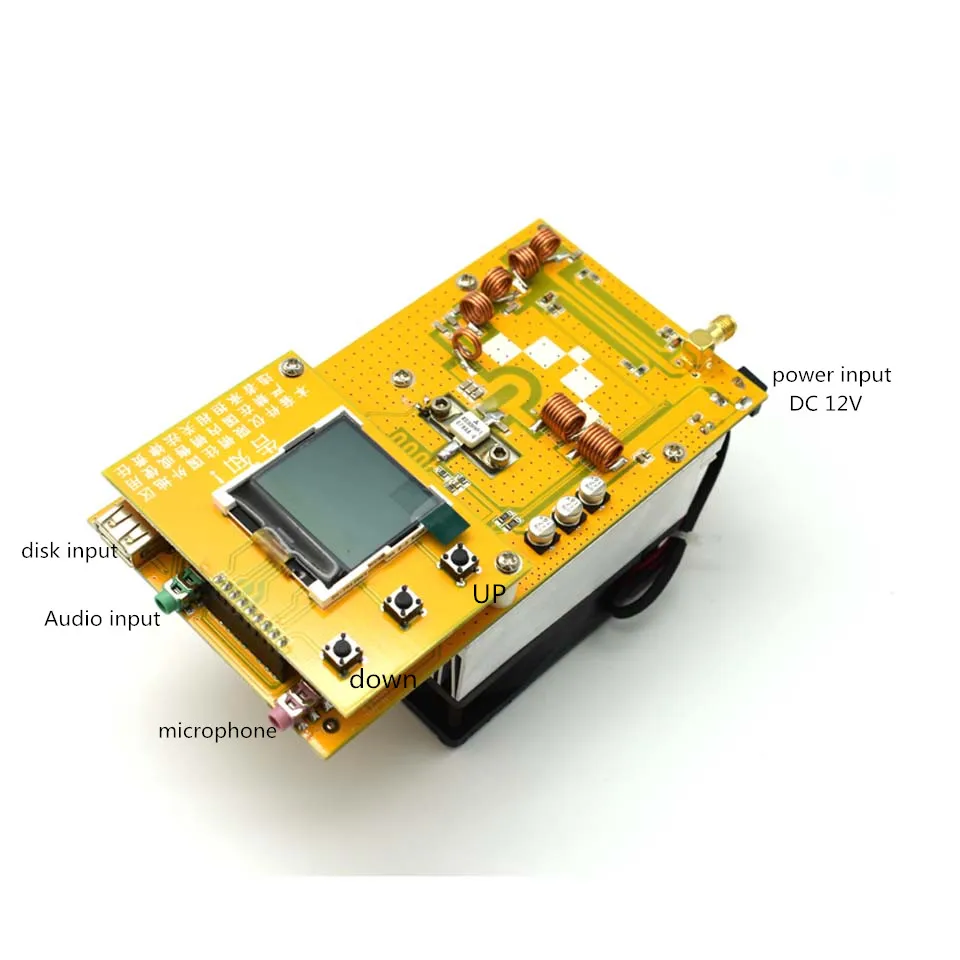 30 Вт PLL стерео FM передатчик 76M 108MHz 12V цифровой светодиодный модуль радиостанции с