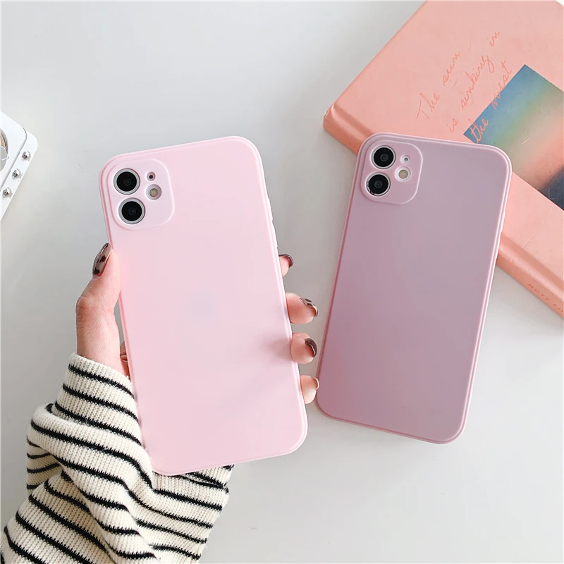 Мягкий матовый силиконовый чехол с квадратной рамкой для iPhone 13 12 Mini 11 Pro XS Max X XR 7 8