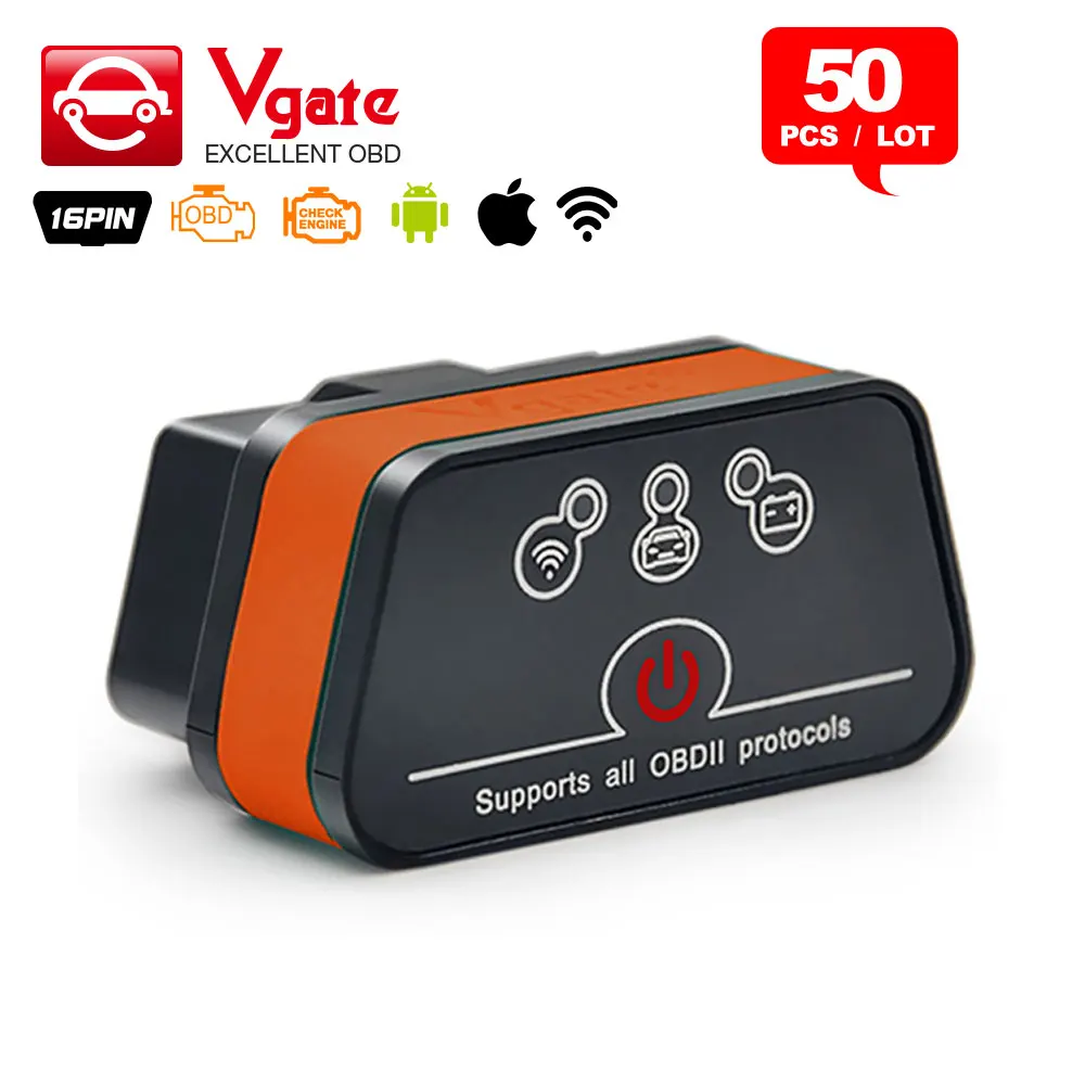 50pcs/lot Vgate WiFi iCar 2 OBDII ELM327 iCar2 wifi vgate OBD diagnostic tool for IOS iPhone iPad Android 8 colors
50pcs/lot Vgate WiFi iCar 2 OBDII ELM327 iCar2 wifi vgate OBD diagnostic tool for IOS iPhone iPad Android 8 colors