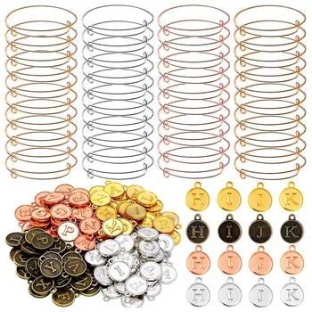 40x Adjustable Bracelets, 104x Letter Pendant, Suitable for Ladies Girl DIY Jewelry Making Process 
40x Adjustable Bracelets, 104x Letter Pendant, Suitable for Ladies Girl DIY Jewelry Making Process