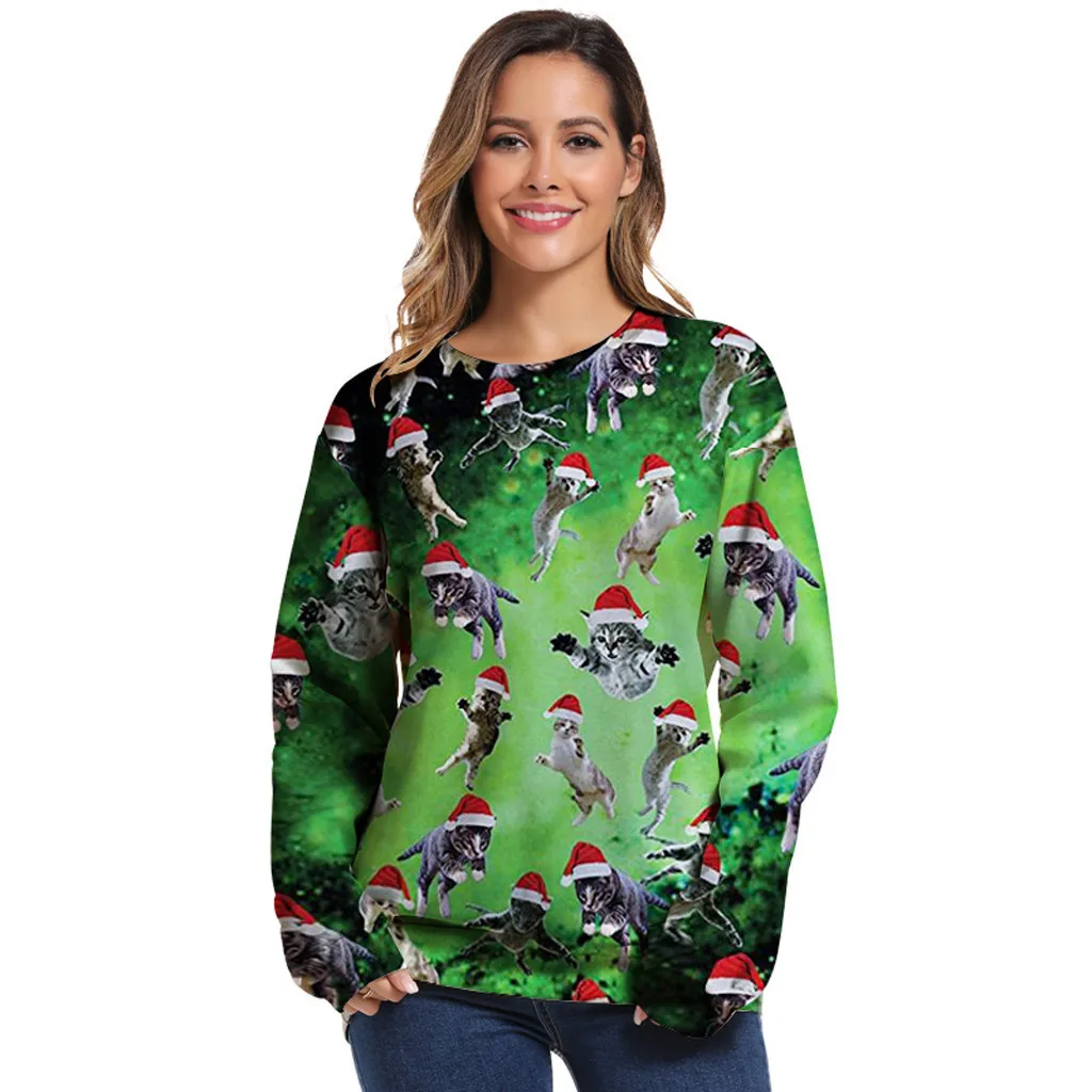 Women 3D Christmas Print Long Sleeves O-Neck Pullover Sweatshirt Fleece Sweatshirt Warm Blouse Tops #Zer
Women 3D Christmas Print Long Sleeves O-Neck Pullover Sweatshirt Fleece Sweatshirt Warm Blouse Tops #Zer