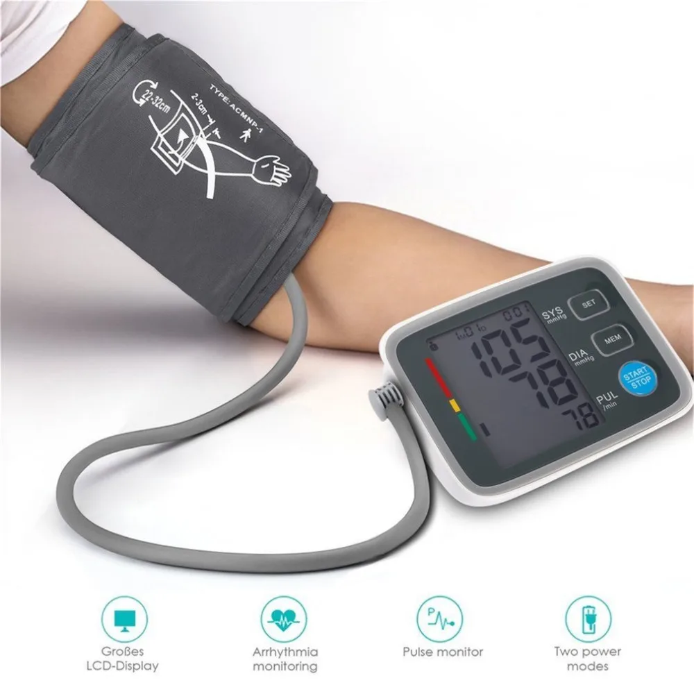 1pcs Digital Lcd Upper Arm Blood Pressure Monitor Heart Beat Meter Machine Tonometer for Measuring Automatic Home Health Care
1pcs Digital Lcd Upper Arm Blood Pressure Monitor Heart Beat Meter Machine Tonometer for Measuring Automatic Home Health Care