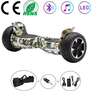 

Hoverboard 8.5 Inch Green Electric Scooters All-terrain Self Balancing Scooters Off-road Two Wheels Balance Boards Bluetooth+Bag