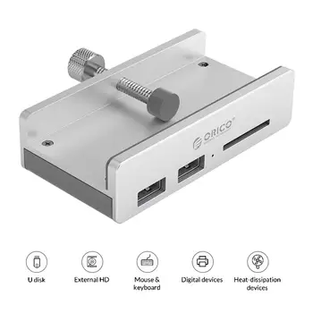 ORICO MH2AC-U3 Clip-Type USB 3.0 HUB 3 Ports Splitter Station w/Card Reader Accessories for computer peripherals
ORICO MH2AC-U3 Clip-Type USB 3.0 HUB 3 Ports Splitter Station w/Card Reader Accessories for computer peripherals