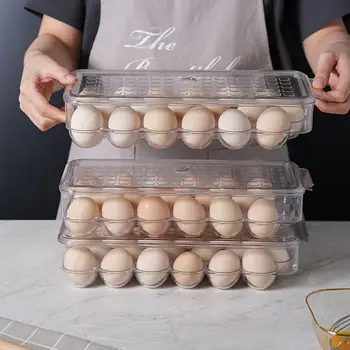 18 Grids Egg Holder Stackable Storage Box Kitchen Fridge Organizer With Sealing Cover Dust-proof Fresh-keeping For Storing Eggs
18 Grids Egg Holder Stackable Storage Box Kitchen Fridge Organizer With Sealing Cover Dust-proof Fresh-keeping For Storing Eggs
