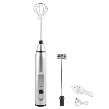 Rechargeable Milk Frother Handheld Electric Foam Maker 3 Speed Stainless Whisk (Silver color)
Rechargeable Milk Frother Handheld Electric Foam Maker 3 Speed Stainless Whisk (Silver color)