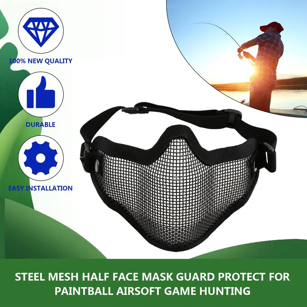 Half Face Metal Steel Mesh Half Guard Protect for Paintball Airsoft Game Hunting in Stock Hot Skating Universal Men Cn(origin) 
Half Face Metal Steel Mesh Half Guard Protect for Paintball Airsoft Game Hunting in Stock Hot Skating Universal Men Cn(origin)