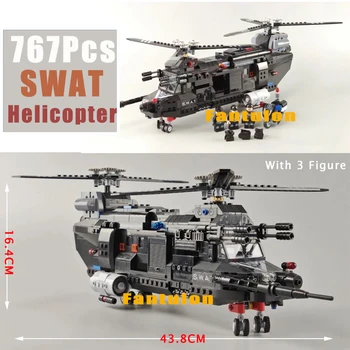 2020 Military Toy 767PCS Transport Helicopter Team Fit Lepining SWAT Technic City Police Building Blocks Brick Children Kid Gift
2020 Military Toy 767PCS Transport Helicopter Team Fit Lepining SWAT Technic City Police Building Blocks Brick Children Kid Gift