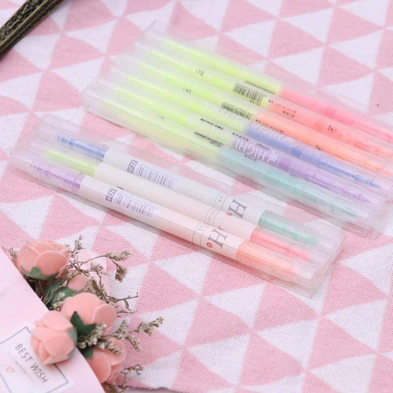 3 Pcs/6 Pcs Color double-headed fluorescent note pen student with pen mark key oblique head round head Crayon Watercolor pen
3 Pcs/6 Pcs Color double-headed fluorescent note pen student with pen mark key oblique head round head Crayon Watercolor pen