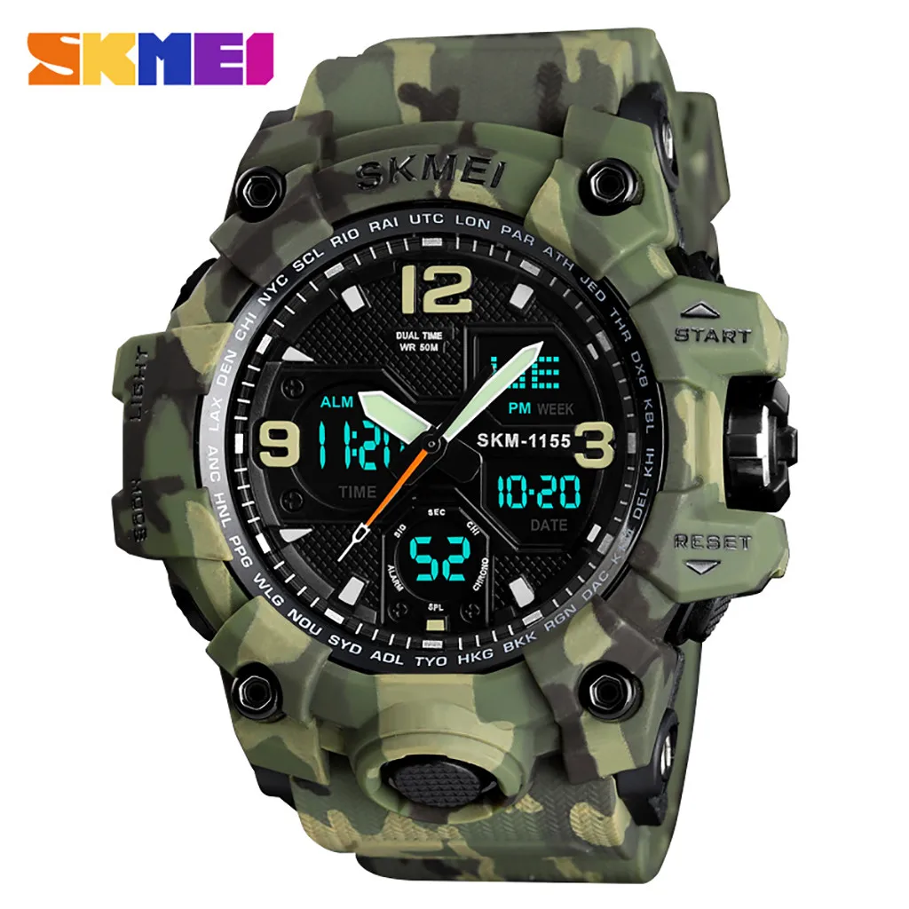 SKMEI 1155B Men Sport Watches Digital LED Electronic Wrist Watch Waterproof Military Army Man Watch Dual Display Male Clock USPS
SKMEI 1155B Men Sport Watches Digital LED Electronic Wrist Watch Waterproof Military Army Man Watch Dual Display Male Clock USPS