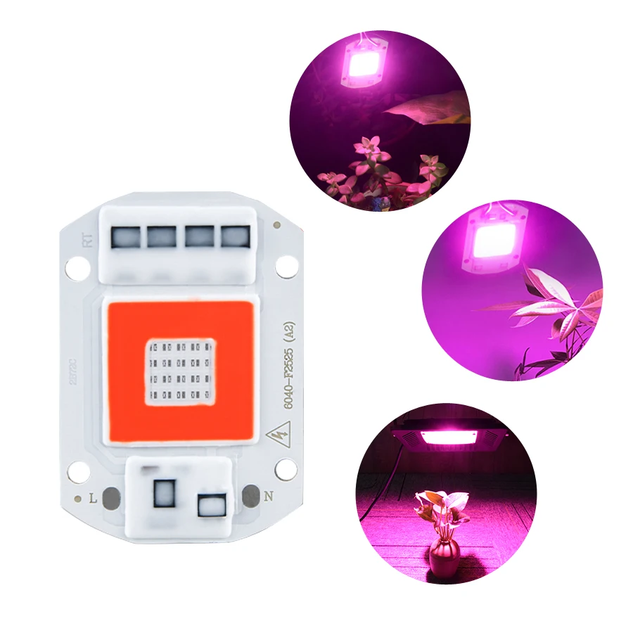 50W 30W 20W COB LED Grow Light Full Spectrum 220V 110V 380nm-840nm Fitolampy Phyto Lamp for Plants Grow Tent Box Plant Grow Chip
50W 30W 20W COB LED Grow Light Full Spectrum 220V 110V 380nm-840nm Fitolampy Phyto Lamp for Plants Grow Tent Box Plant Grow Chip