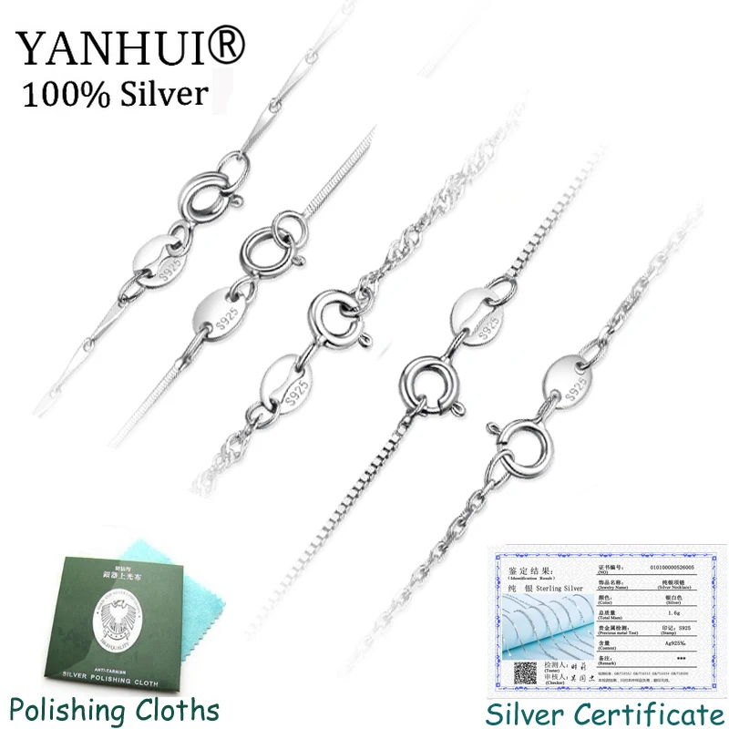 Have Certificate! Hot Sale Classic 5 Designs Original 925 Sterling Silver Basic Chain Necklace For Women Jewelry Accessories
Have Certificate! Hot Sale Classic 5 Designs Original 925 Sterling Silver Basic Chain Necklace For Women Jewelry Accessories