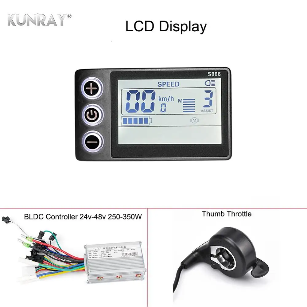 

KUNRAY EBike Controller 48V LCD E Bike Display 24V 36V 350W Speed Controller For Brushless Motors Bicycle Conversion Kits