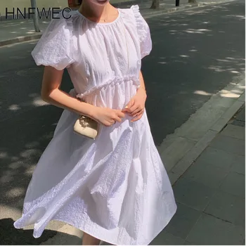 Blue Round Neck Lantern Short Sleeve High Waist Back Straps Woman Dress Casual Simple Fashion 2019 Summer New L097 
Blue Round Neck Lantern Short Sleeve High Waist Back Straps Woman Dress Casual Simple Fashion 2019 Summer New L097