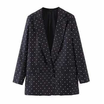 Vintage Polka Dot Print Blazer pockets Notched collar long sleeve coat outerwear female retro loose casaco feminines feminino
Vintage Polka Dot Print Blazer pockets Notched collar long sleeve coat outerwear female retro loose casaco feminines feminino