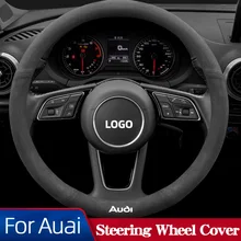 

For Audi A4 A6 A8 Q5 Q7 Leather Steering Wheel Cover Four Seasons Absorb Sweat Moisture Auto Interior Breathabilit Accessories