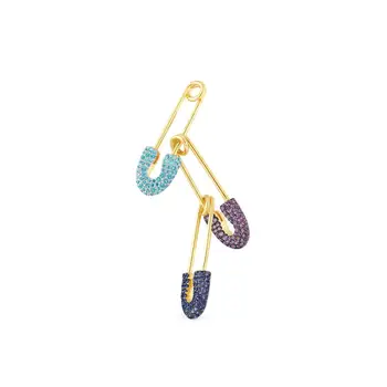 925 Sterling Silver Colorful Yellow Gold Color Three In One Safety Pin Single Earring Multicolor Micro Cubic Zirconia for Women
925 Sterling Silver Colorful Yellow Gold Color Three In One Safety Pin Single Earring Multicolor Micro Cubic Zirconia for Women