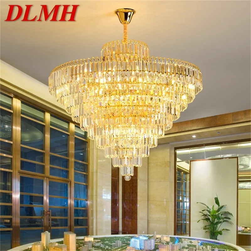 

DLMH Postmodern Gold Chandelier Crystal Pendant Lamp Luxury Light Home LED Fixtures for Living Dining Room